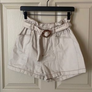 Cream high waisted shorts